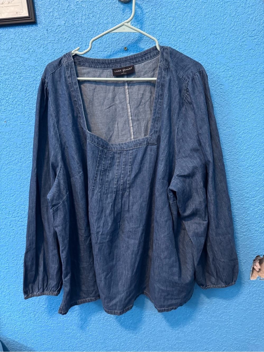 Lane Bryant Indigo Denim Square-Neck Tunic